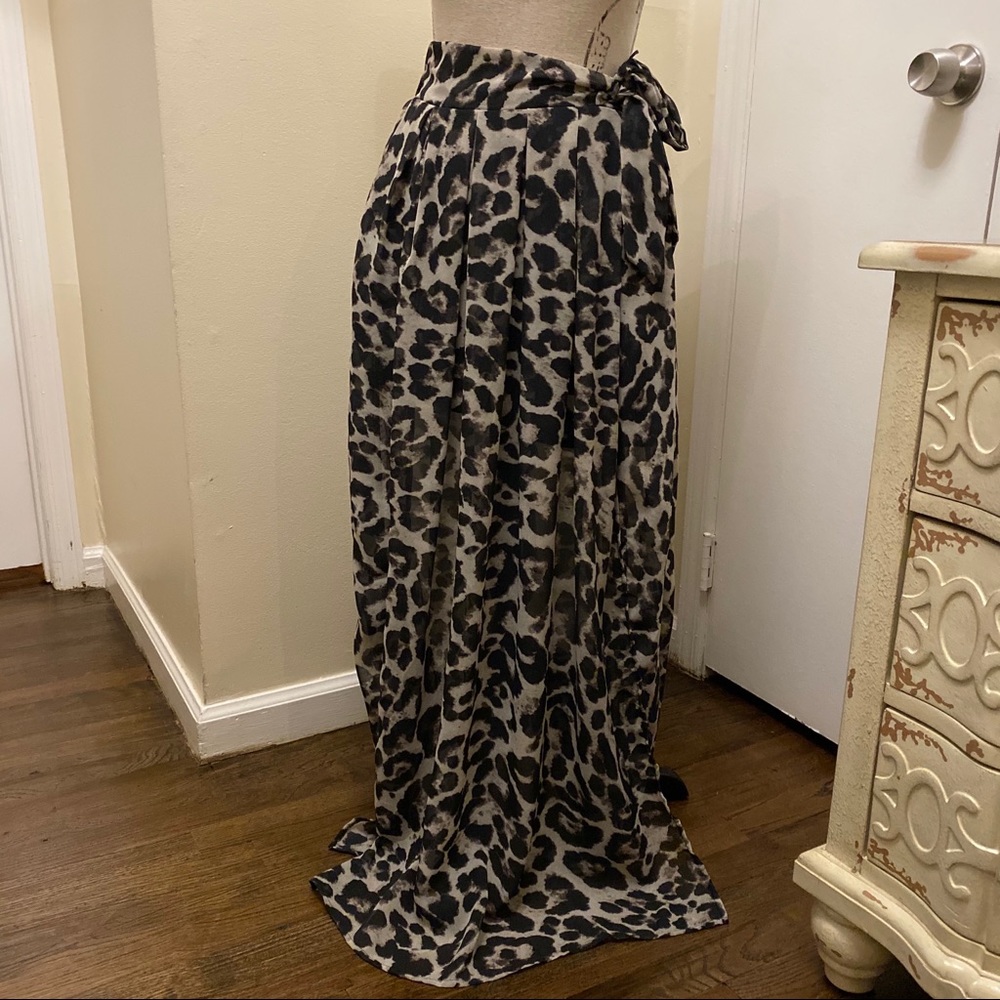 L Love Leopard Double Side Slit Skirt